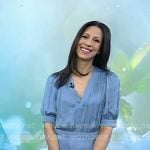 Natalie’s light blue v-neck satin dress on Today