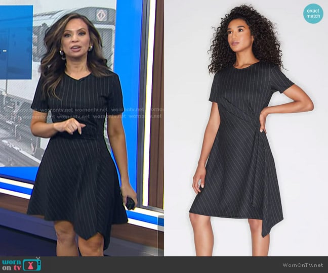 Natori Pinstripe Knit Dress worn by Adelle Caballero on Today