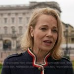 Daisy McAndrew’s navy stripe trim coat on Today