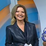 Christine Romans’ navy leather blazer on Today