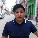 George Solis’s navy contrast collar polo on Today