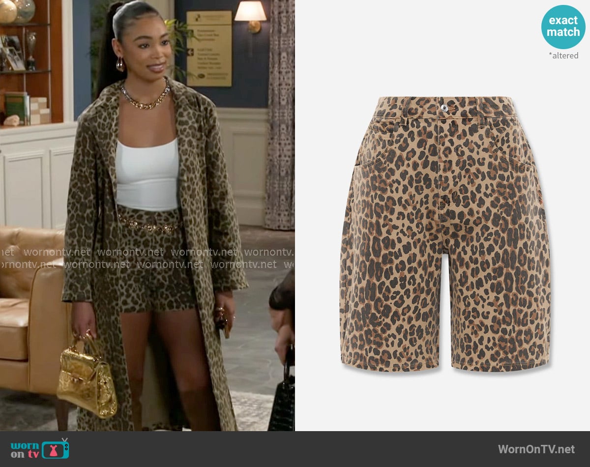 Never Fully Dressed Lucia Leopard Shorts worn by Chelsea Hamilton (RhonniRose Mantilla) on Beyond the Gates