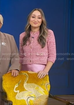Nicole Patton’s pink tweed jacket on Good Morning America