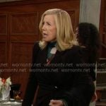 Nikki’s black suit and printed top on The Young and the Restless