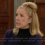 Nikki’s blue herringbone jacket on The Young and the Restless