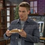 Noah’s blue shirt jacket on The Young and the Restless
