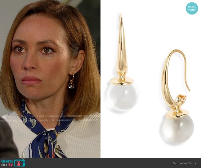 Nordstrom Orb Threader Earrings worn by Gwen Rizczech (Emily O'Brien) on Days of our Lives