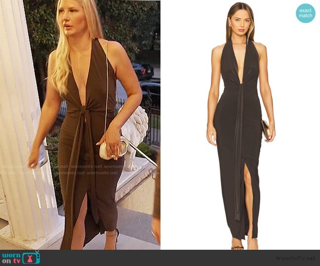 Norma Kamali Tie Front Halter Gown worn by Molly O’Connell on Southern Charm