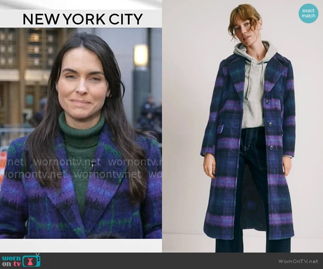 Lilia Luciano’s plaid coat on CBS Mornings