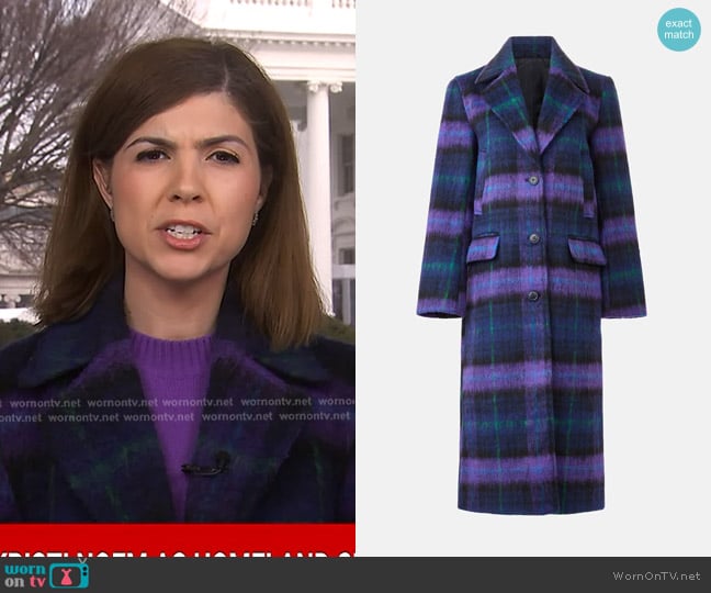 NVLT Brushed Wool Blend Boyfriend Coat worn by Monica Alba on NBC News Daily
