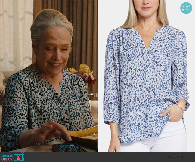 NYDJ Pintuck Three-Quarter-Sleeved Blouse worn by Madeline Matlock (Kathy Bates) on Matlock