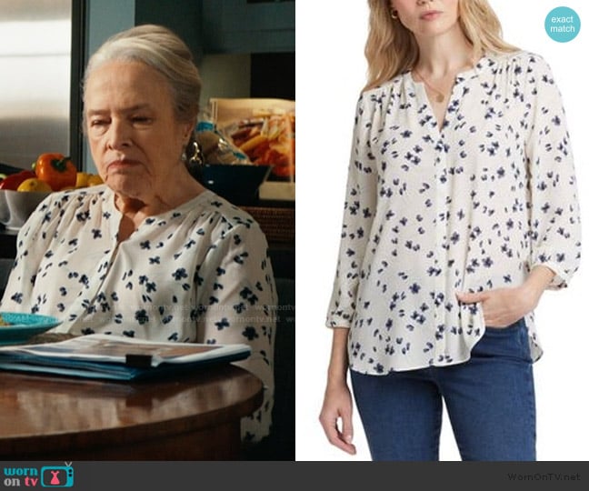 NYDJ White Pintuck Blouse worn by Madeline Matlock (Kathy Bates) on Matlock