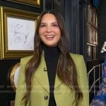 Olivia Munn’s green blazer on Good Morning America