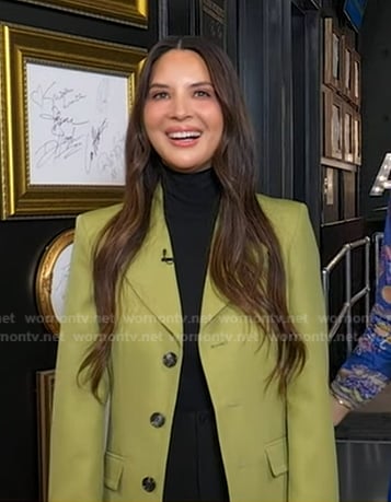 Olivia Munn’s green blazer on Good Morning America