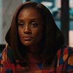 Olympia’s multicolored knit sweater on Matlock