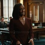 Olympia’s burgundy belted blazer on Matlock