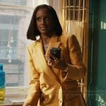 Olympia’s mustard double breasted blazer on Matlock