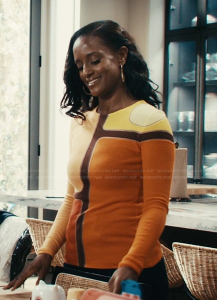Olympia’s colorblock sweater on Matlock