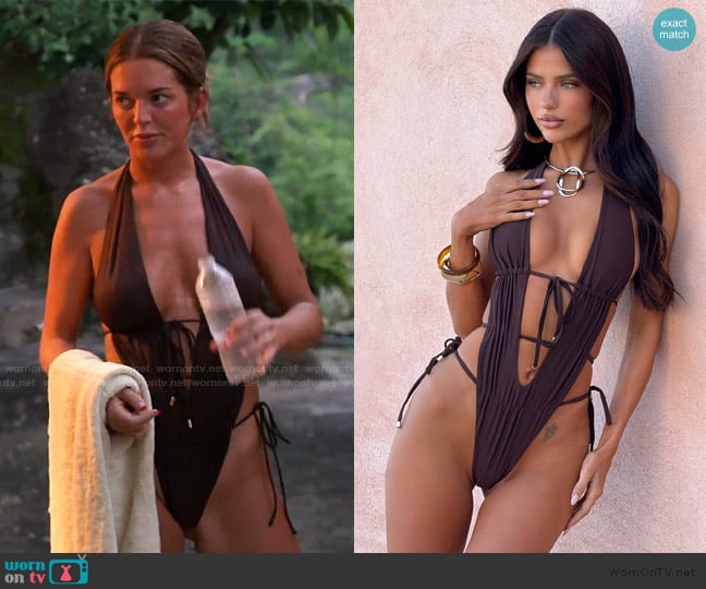 Outcast Jane One Piece Chocolate worn by Salley Carson on Southern Charm