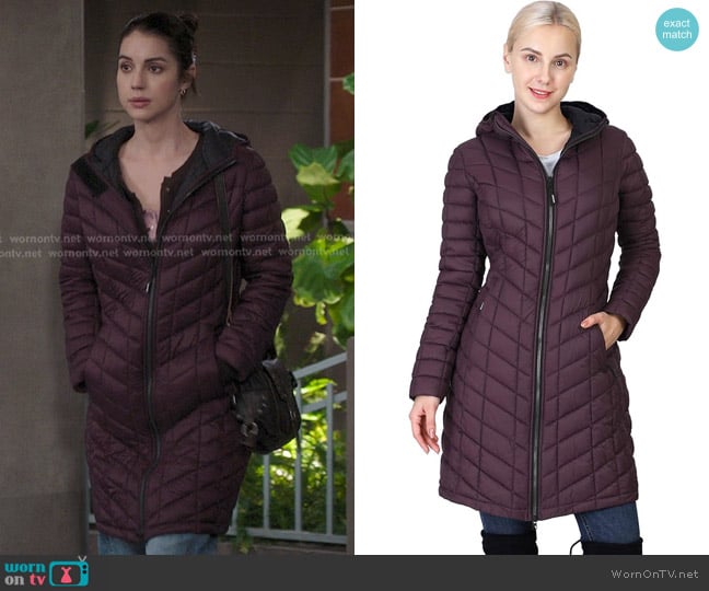 Outdoor Ventures Maryan Hooded Ultra Lightweight Puffer Coat worn by Jules Millin (Adelaide Kane) on Greys Anatomy