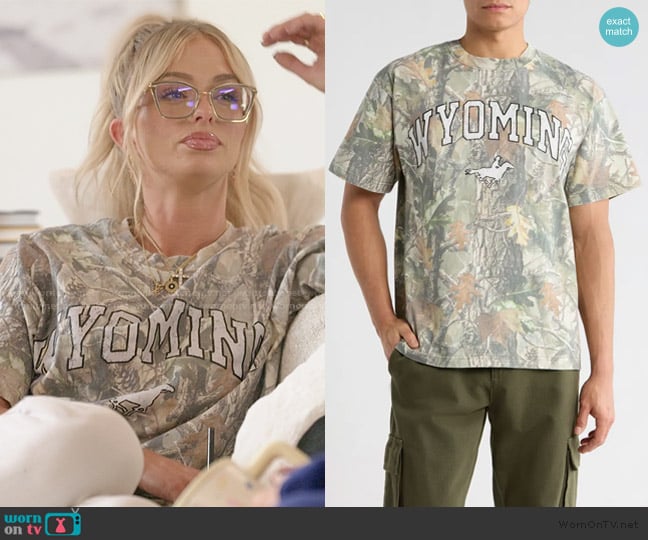 Miranda’s camo print tee on SLOMW