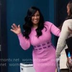 Pam’s pink and purple asymmetric dress on Tyler Perrys Sistas