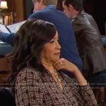 Paulina's geometric print v-neck dress on Days of our Lives