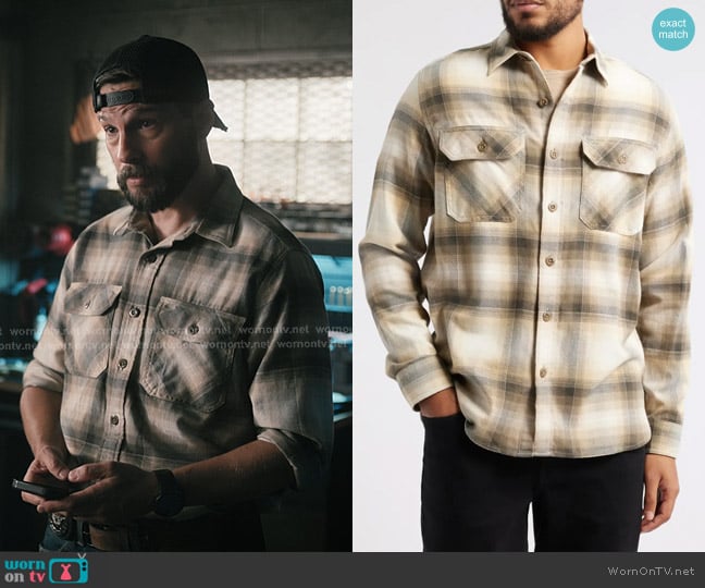 Pendleton Burnside Plaid Cotton Button-Up Shirt worn by Pete Calvin (Logan Marshall-Green) on Marshals