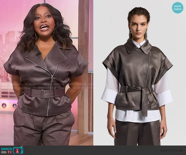 Peserico Glazed linen-blend vest worn by Sherri Shepherd on Sherri