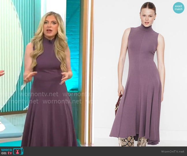 Peter Som x RTR Sleeveless Mock Neck Midi Dress worn by Ashley Bellman on CBS Mornings