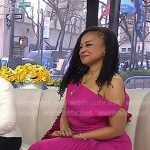 Tee Wilson's fuchsia one shoulder pleated dress on Today