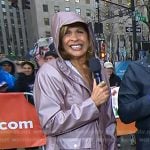Hoda’s pink hooded rain coat on Today