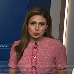 Rana Novini's pink tweed dress on NBC News Daily