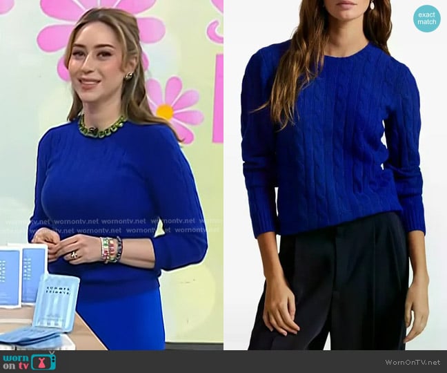 Polo Ralph Lauren Cable-knit Cashmere Sweater worn by  Dr. Shereene Idriss on Today