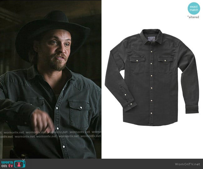Poncho The Matamoros Shirt in Black worn by Kayce Dutton (Luke Grimes) on Marshals