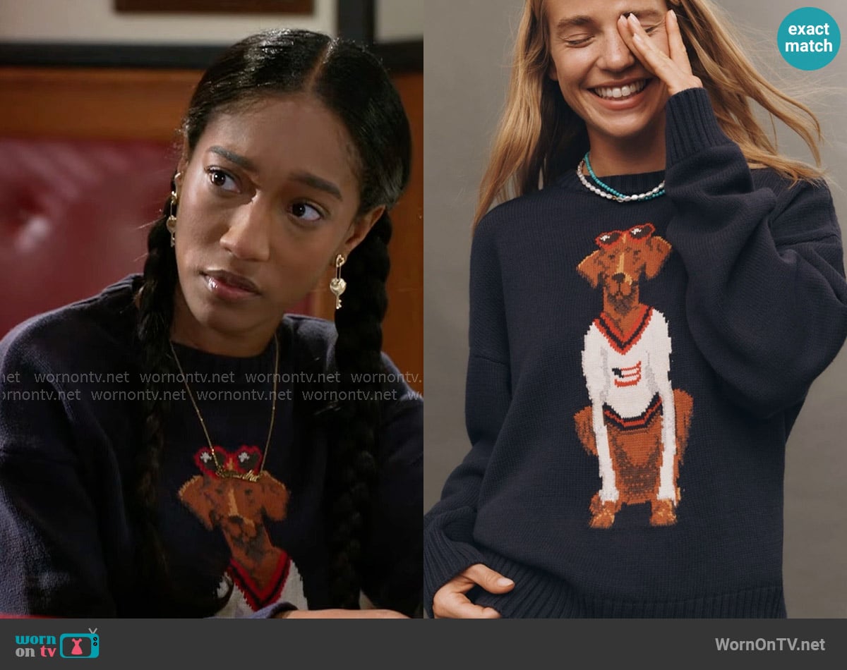 Porridge at Anthropologie Jolene Pullover Sweater worn by Samantha Richardson (Najah Jackson) on Beyond the Gates