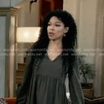 Portia's olive babydoll top on General Hospital