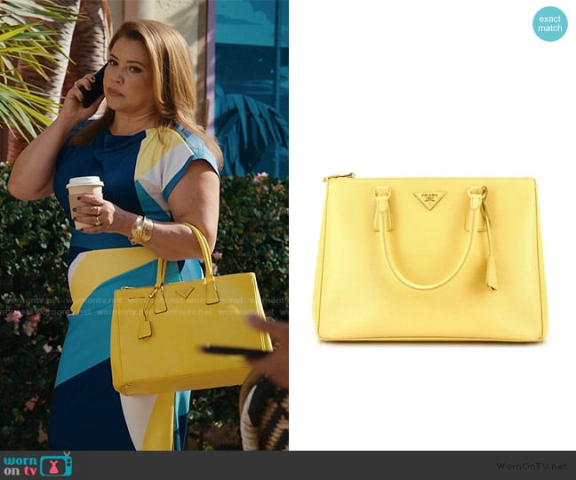 Prada Galleria Double Zip Tote Saffiano Leather Medium worn by Eva (Justina Machado) on Matlock
