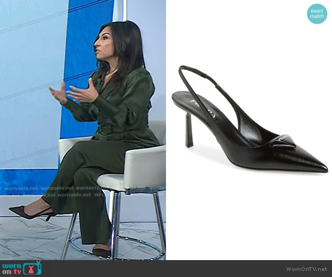 Prada Modellerie Pointed Toe Slingback Pump worn by Dr. Heather Hirsch on Today