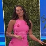 Alexis’ pink rosette dress on The Price is Right