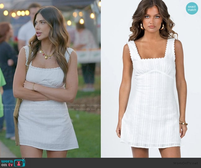 Princess Polly Dasha Mini Dress White worn by Demi Engemann on The Secret Lives of Mormon Wives