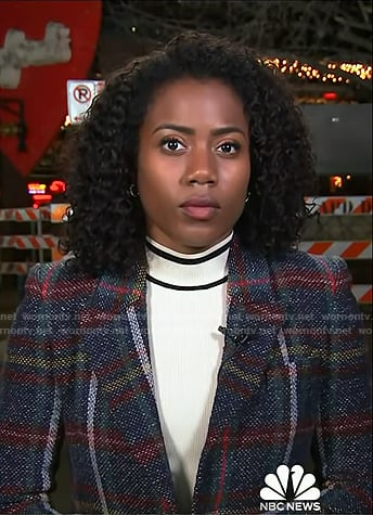 Priscilla Thompson’s blue plaid blazer on Today