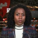 Priscilla Thompson’s blue plaid blazer on Today