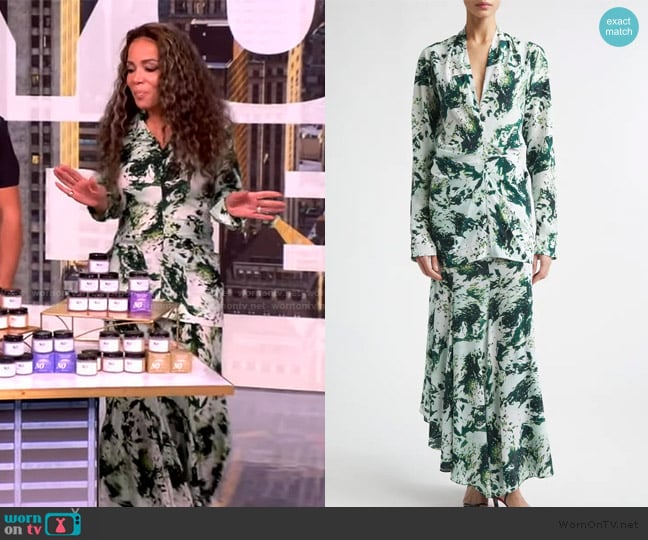 Proenza Schouler Adela printed blouse worn by Sunny Hostin on The View