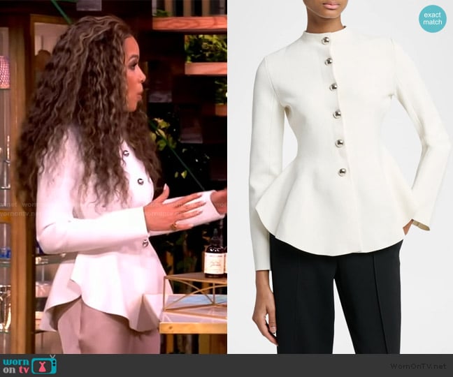 Sunny’s white peplum jacket on The View