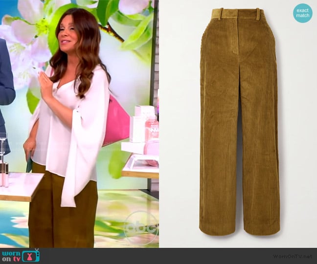 Proenza Scouler Lidie cotton-corduroy wide-leg pants worn by Gretta Monahan on The View