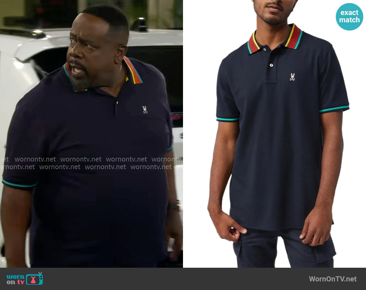Psycho Bunny Fantasy Polo Shirt worn by Calvin (Cedric The Entertainer) on The Neighborhood