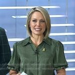 Dylan’s green print elbow puff sleeve blouse on Today