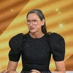 Jenna Lyons’s black puff sleeve tweed dress on Today