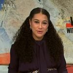 Morgan’s purple tie neck shirtdress on NBC News Daily